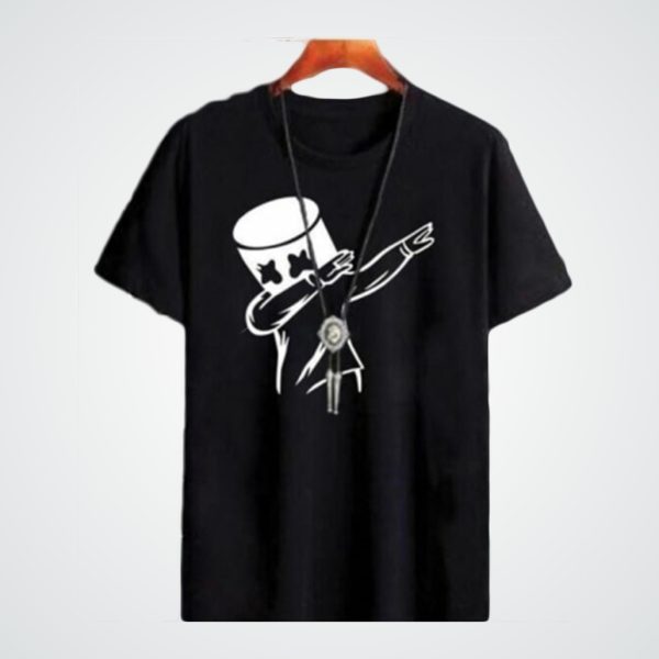 Printed Men Black T-Shirt - Unbox Goodies